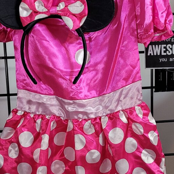 Disney Minnie Mouse Dress-Up Set - Pink Polka Dot Costume with Ears & Bow - Picture 7 of 7